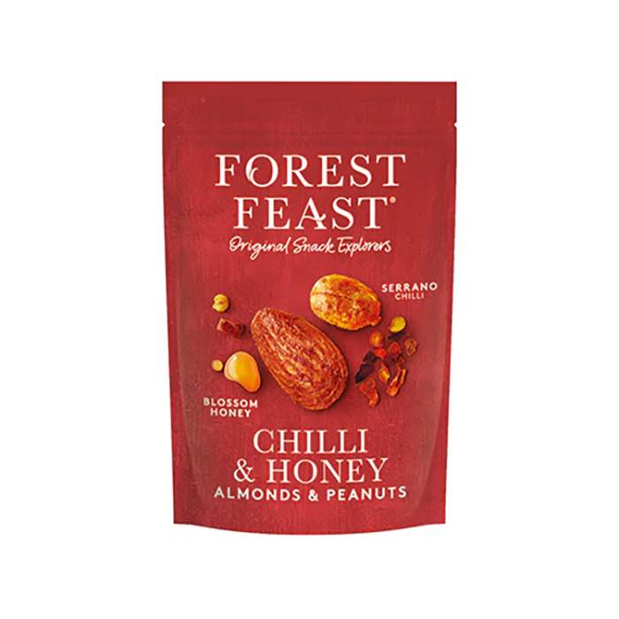 Forest Feast - Serrano Chilli Honey Peanuts & Almonds, 120g  Pack of 8