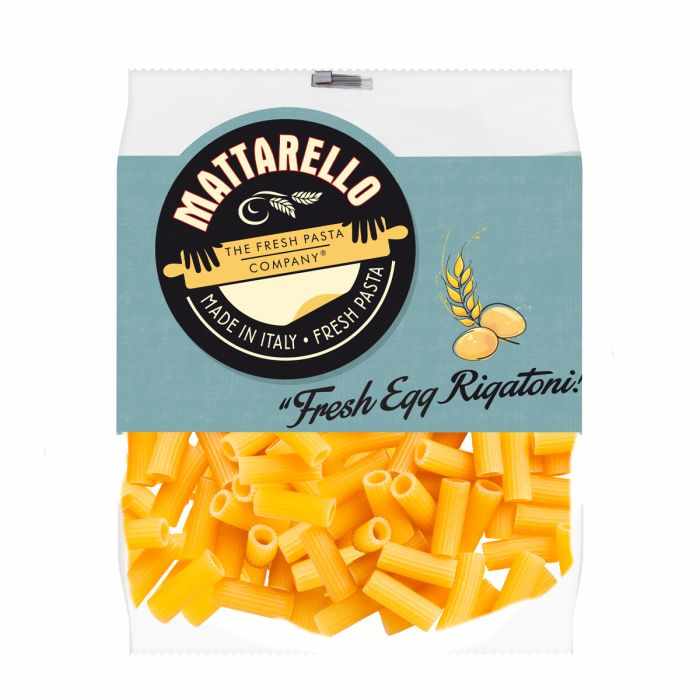Fresh Pasta - Mattarello Fresh Egg Rigatoni, 250g  Pack of 14