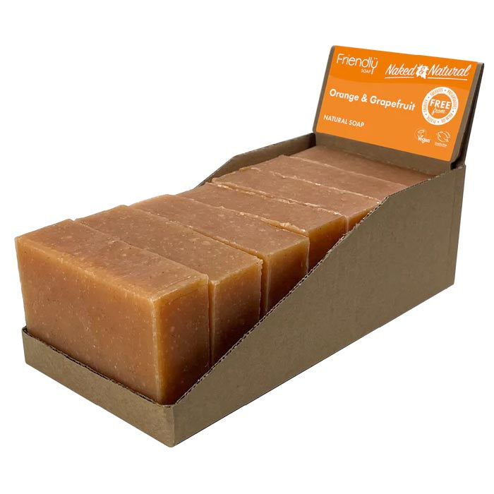 Friendly Soap - Naked & Natural Soap Bars - Orange & Grapefruit, 95g Pack of 7