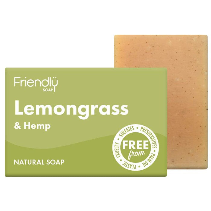 Friendly Soap - Natural Soap Lemongrass & Hemp, 95g Pack of 7