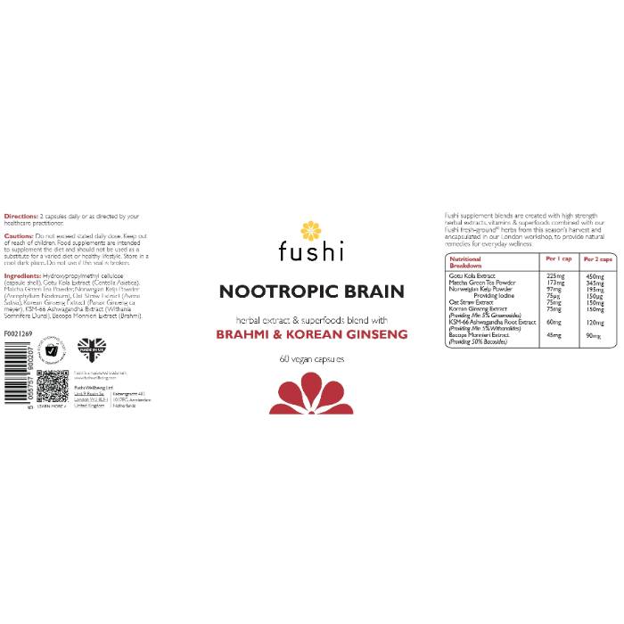 Fushi - Nootropic Blend, 60 Capsules - Back