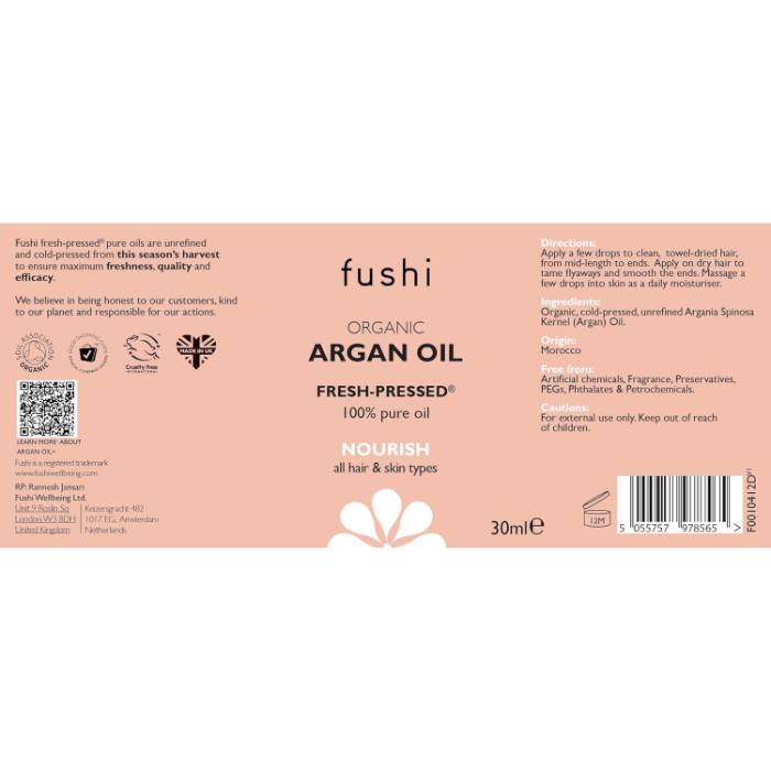 Fushi - Organic Argan Oil, 30ml - Back