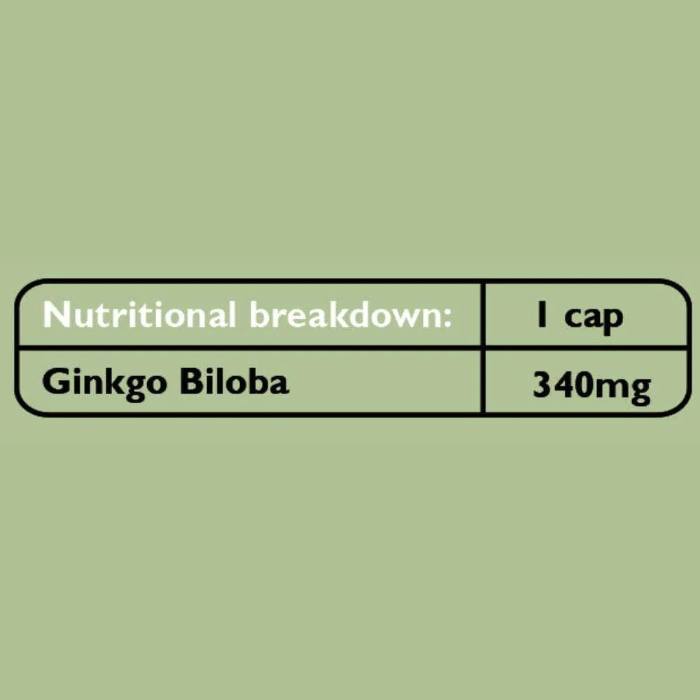 Fushi - Organic Ginkgo Biloba, 60 Capsules - Back
