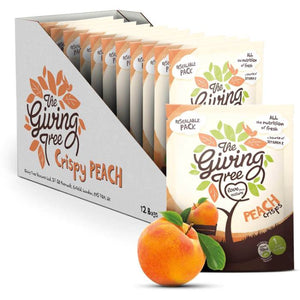 Giving Tree Ventures - Freeze Dried Peach Crisps | Pack of 12 | Multiple Sizes