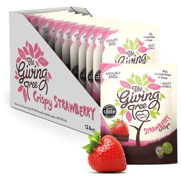 Giving Tree Ventures - Freeze Dried Strawberry Crisps Pack of 12, 18g