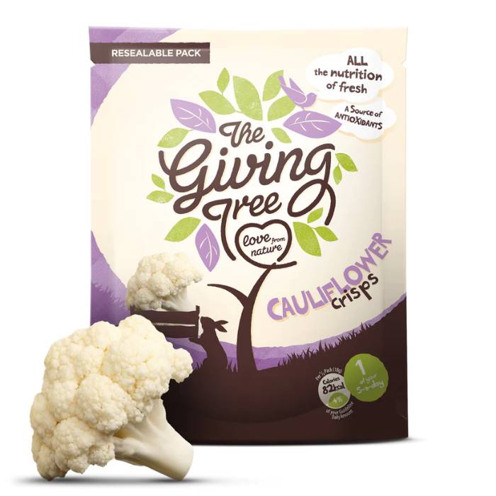 Giving Tree Ventures - Vacuum Fried Cauliflower Crisps  Pack of 12, 36g