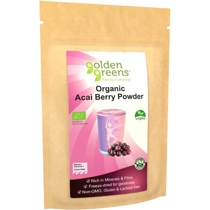 Golden Greens - Organic Acai Berry Powder, 50g