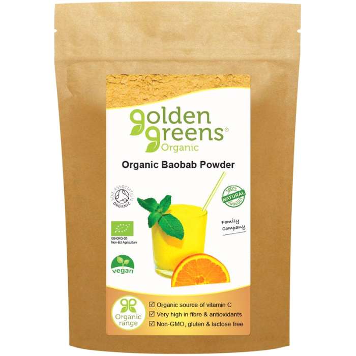 Golden Greens - Organic Baobab Powder, 100g – PlantX UK