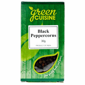 Green Cuisine - Black Peppercorns, 30g | Pack of 6