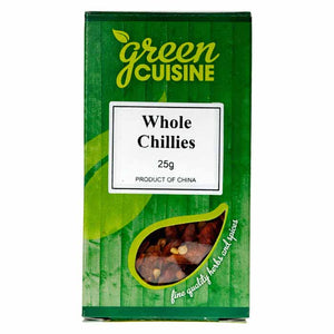 Green Cuisine - Chillies Whole, 25g | Pack of 6