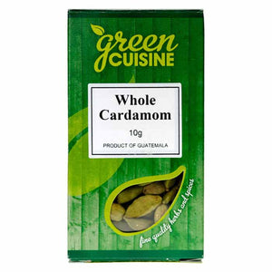 Green Cuisine - Organic Cardamom Whole Ground, 10g | Pack of 6
