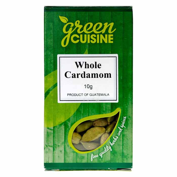 Green Cuisine - Organic Cardamom Whole Ground, 10g  Pack of 6