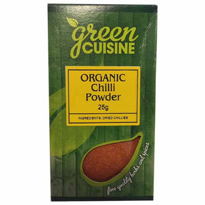 Green Cuisine - Organic Chilli Powder, 25g | Pack of 6
