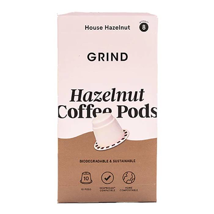 Grind Coffee Roasters - Pods Home Compostable Blends Hazelnut, 90g - 10 x10 Pods