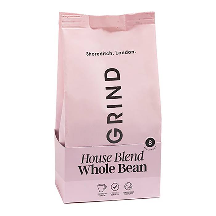 Grind Coffee Roasters - Whole Bean Shelf Ready Grind House Blend Refill Pouch, 200g - Pack of 6