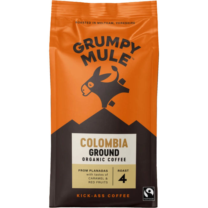 Grumpy Mule - Organic Roast and Ground Colombia Coffee, 200g  Pack of 6