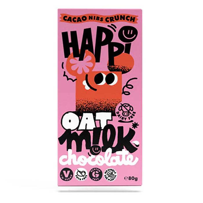 HAPPi - Cacao Nibs Crunch Oat M!Lk Chocolate 80g Pack of 12