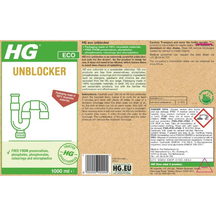 HG ECO - Unblocker, 500ml - Back