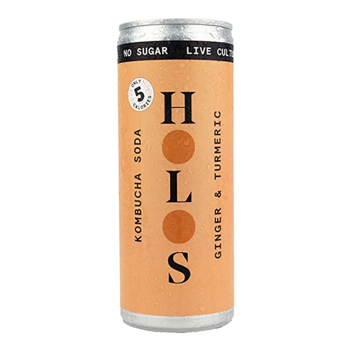 HOLOS - Ginger & Turmeric Kombucha Soda, 250ml  Pack of 24