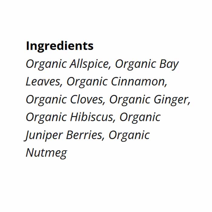 Hambleden - Organic Mulling Spices, 25g  Pack of 6 - back