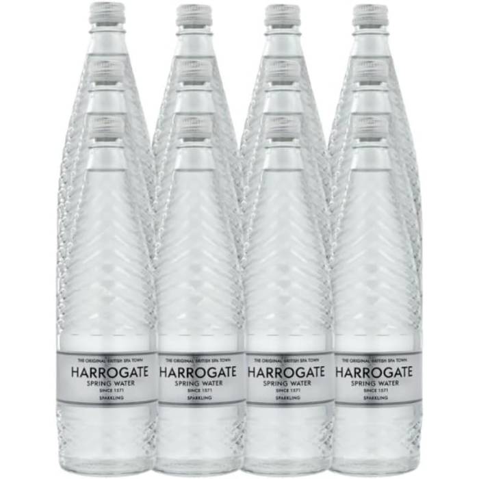 Harrogate Water - Glass Sparkling Spring Water, 750ml Pack of 12