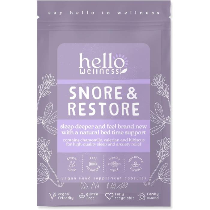 Hello Wellness - Snore & Restore Sleep Support, 60 Capsules