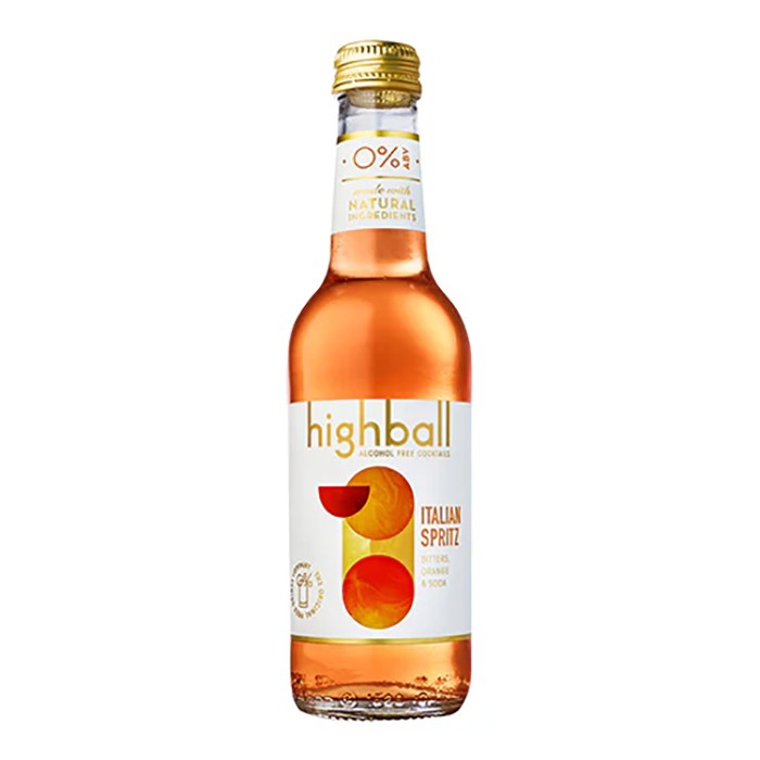 Highball Alcohol Free Cocktails - Italian Spirtz Cocktails, 250ml - Pack of 12