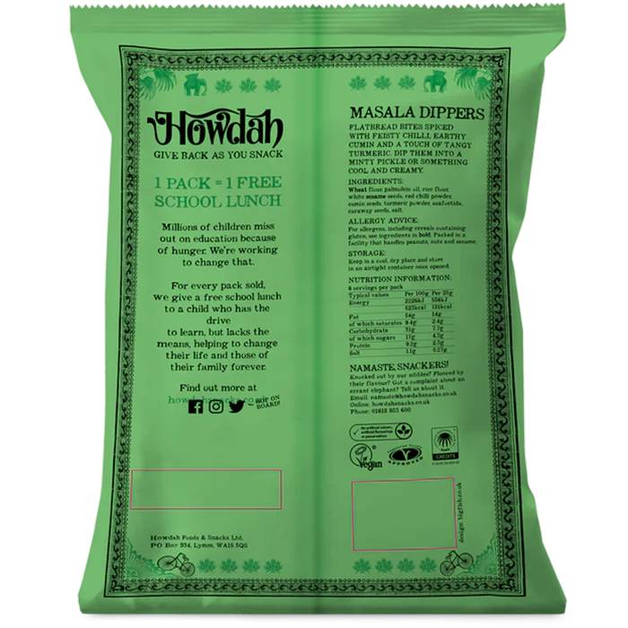 Howdah - Masala Dippers, 150g  Pack of 6 - Back