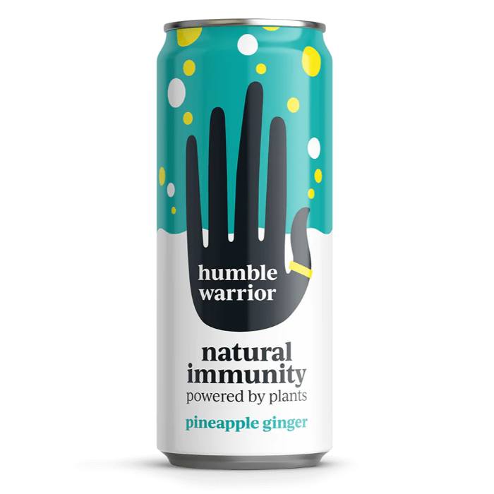 Humble Warrior - Pineapple Ginger Sparkling Immunity Drinks, 250ml  Pack of 12