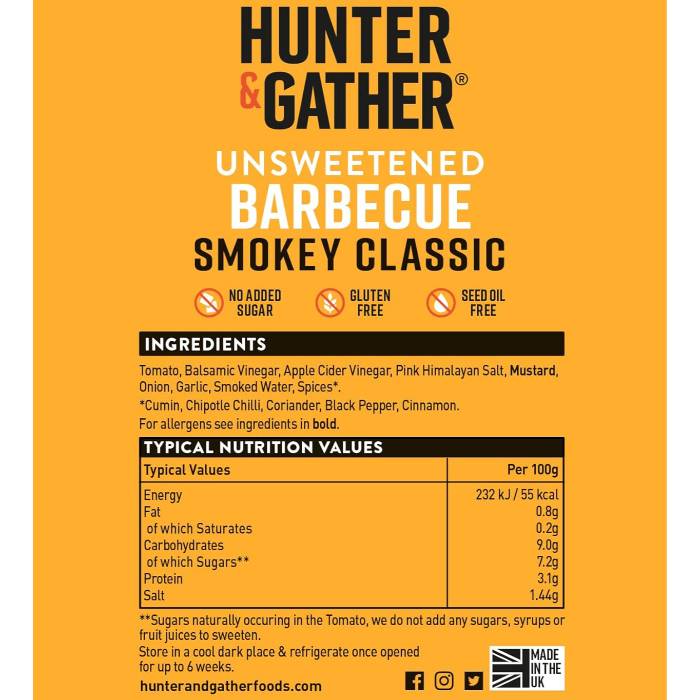 Hunter & Gather - BBQ Sauce - Squeezy, 350g - Back