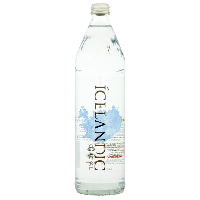 Icelandic Glacial - Sparkling Mineral Water Glass Bottle, 750ml Pack of 12