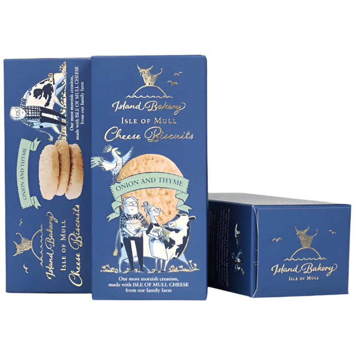 Island Bakery - Isle of Mull Biscuits Onion & Thyme, 100g - Pack of 12