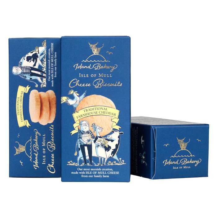 Island Bakery - Isle of Mull Cheese Biscuits Cheddar, 100g - Pack of 12