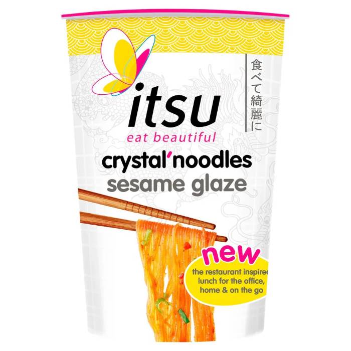 Itsu - Sesame Glaze Crystal Noodles Cup, 77g  Pack of 6