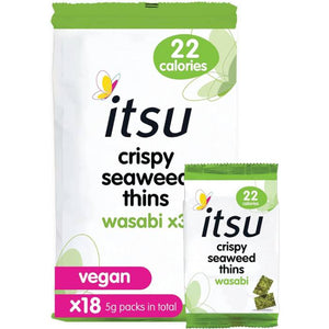 Itsu - Wasabi Seaweed Thins Multipack, 5g | Pack of 8
