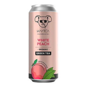 KAYTEA - Organic White Peach Green Tea, 330ml - Pack of 12