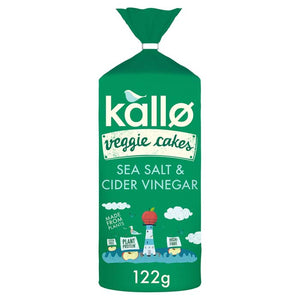 Kallo - Lentil and Pea Veggie Cakes Sea Salt and Cider Vinegar, 122g | Pack of 6