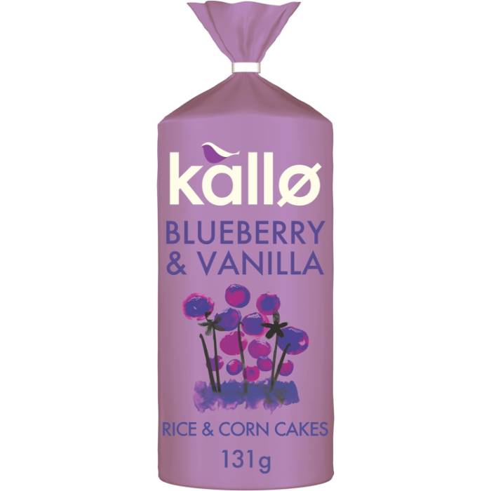 Kallo - Wholegrain Rice & Corn Cakes Blueberry & Vanilla, 130g