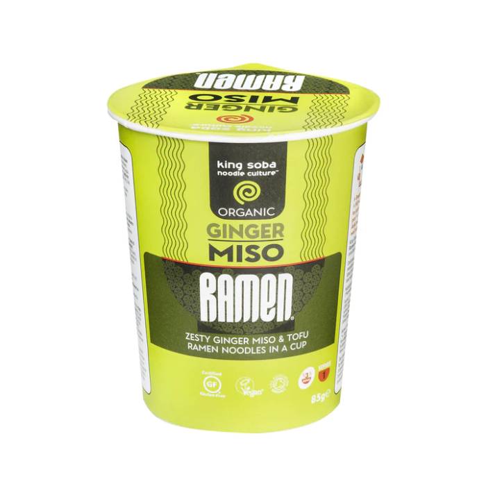 King Soba - Organic Ginger Miso Ramen Cup (Instant), 200g