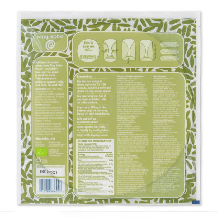 King Soba - Organic Rice Paper White, 200g - back