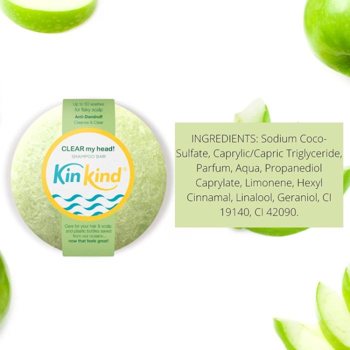 Kinkind - Shampoo Bar CLEAR my head! Anti-dandruff Shampoo, 50g - back