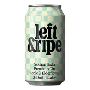 Left&Ripe - Gin, Apple & Elderflower Cans, 330ml - Pack of 12