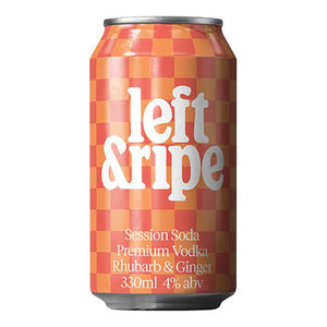 Left&Ripe - Vodka, Rhubarb & Ginger Cans, 330ml - Pack of 12