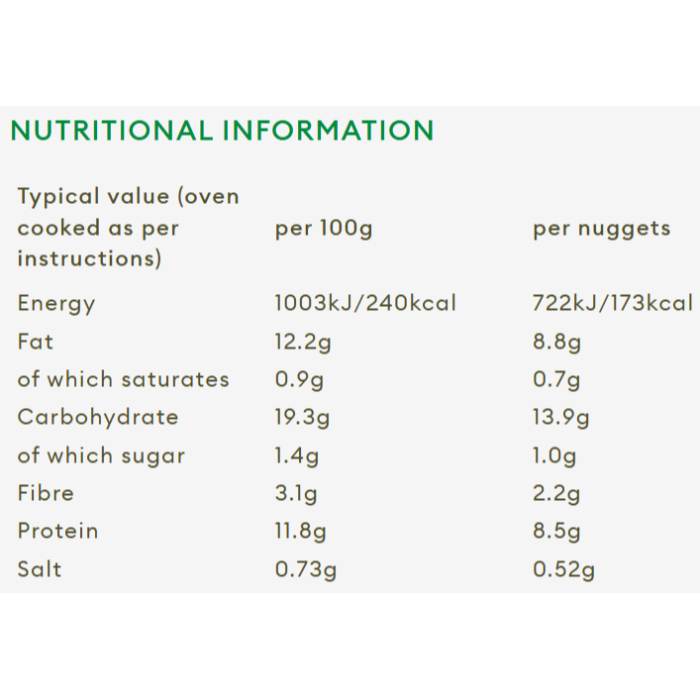 Linda McCartney - 6 Vegetarian Chicken Nuggets, 460g  Pack of 6 - Back