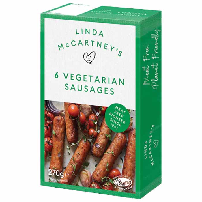 Linda McCartney - 6 Vegetarian Rosemary and Onion Sausages, 270g  Pack of 8