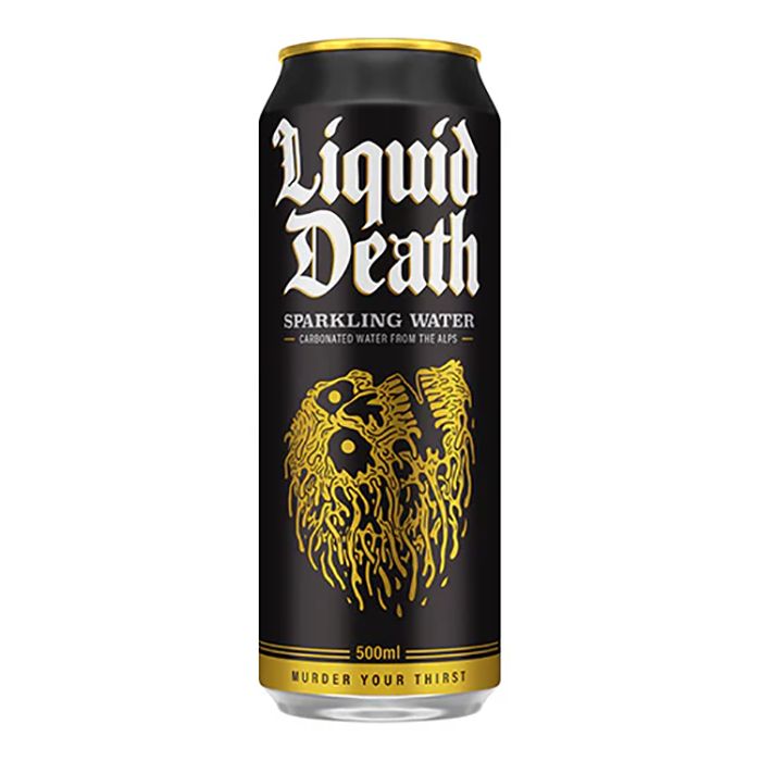 Liquid Death Mountain Water - Mountain Sparkling Water, 500ml - Pack of 12