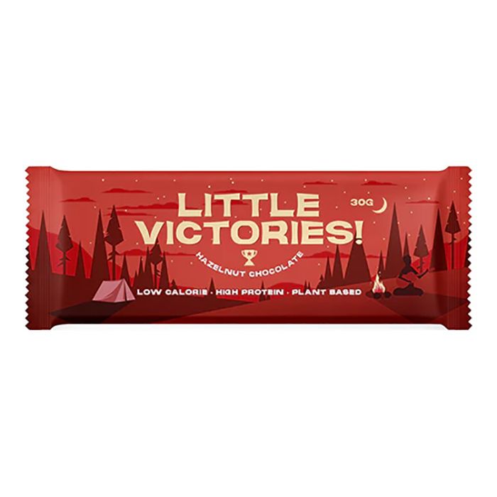 Little Victories - Hazelnut Chocolate Bar Vegan & Lower in Calories, 30g - Pack of 12