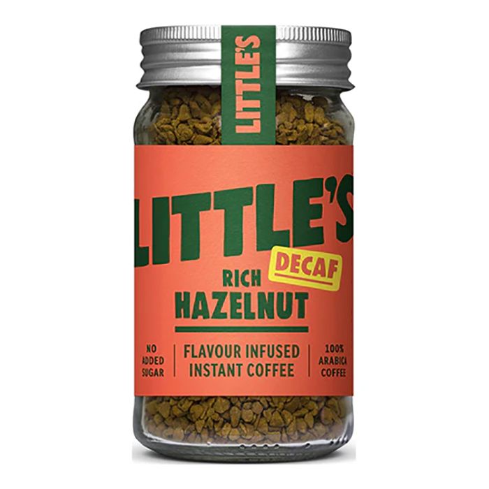 Little's Speciality Coffee - Rich Hazelnut Decaf Flavour Infused Instant Coffee, 50g - Pack of 6