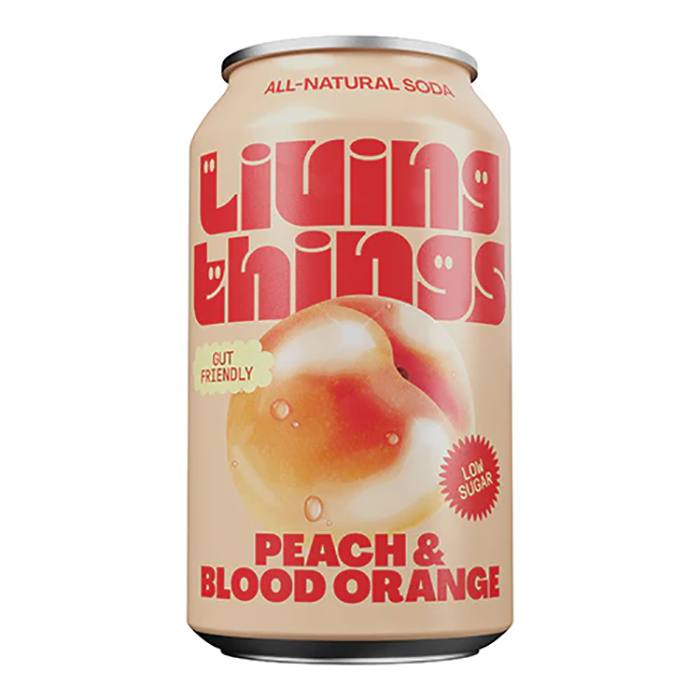 Living Things - Peach & Blood Orange Soda, 330ml