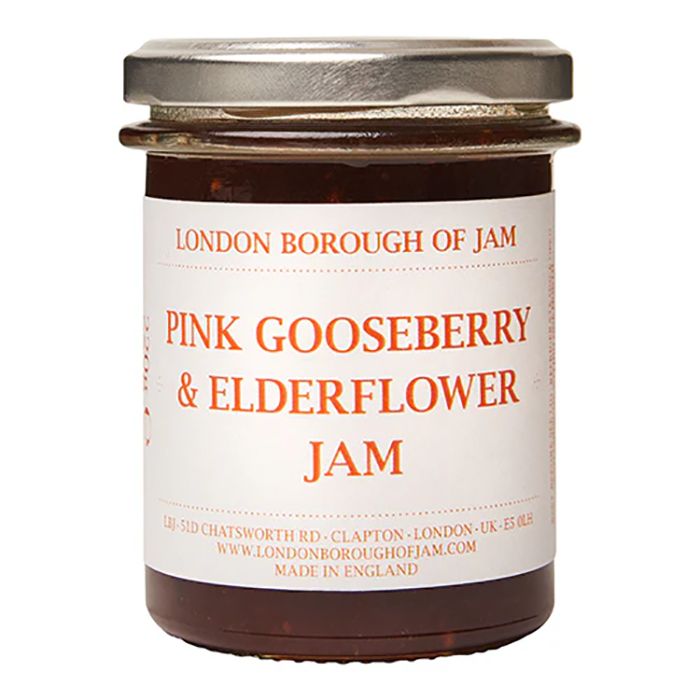 London Borough of Jam - Pink Goosberry & Elderflower Jam, 220g - Pack of 6